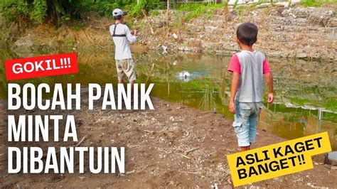 Rejeki Saat Mancing Bocah Ini Terlihat Panik Saat Dapat Ikan Besar