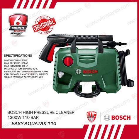 Bosch Easy Aquatak 110 High Pressure Cleaner 1300w 110 Bar 06008a7fl0