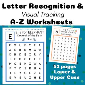 Letter Recognition Visual Tracking Worksheets By Creatively OT