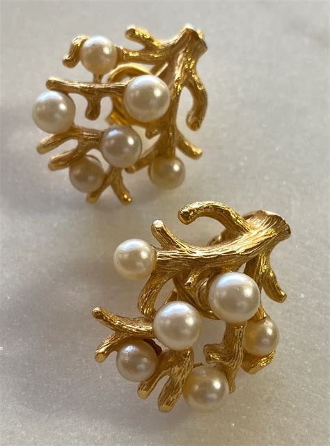 Coral Jewelry Vintage Vintage Gold Wax Carving Jewelry Pearl