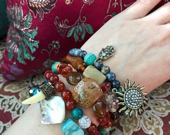 Beaded Bohemian Stackable Bracelets With Boho Charms Stackable