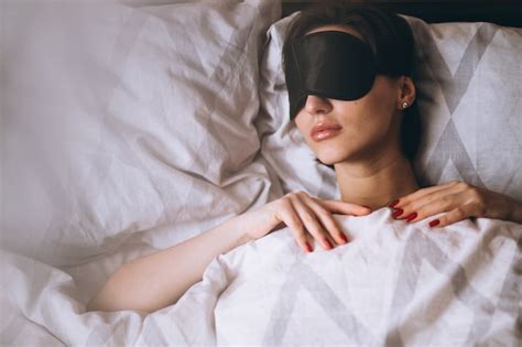 Premium Photo Woman With Sleeping Mask