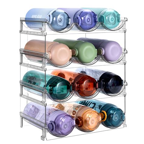 sbosbo water bottle organizer stackable bottle storage rack  pack
