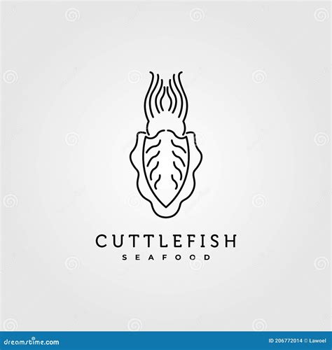 Cuttlefish Logo Vector Illustration Template Design Seafood Restaurant