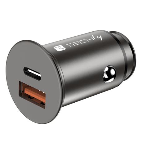 Mini Car Charger Usb A And Usb C™ Fast Charge 30 38w Black Metal Car