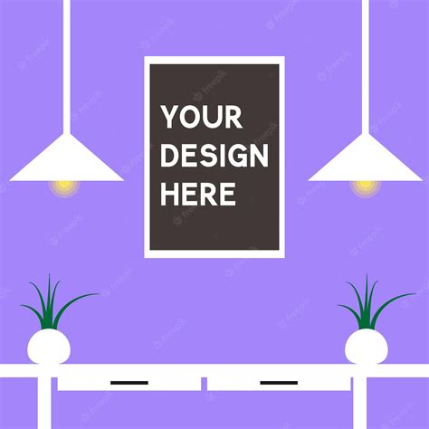 Premium Vector | Minimalist desk scenery illustration with hanging poster in flat vector style ...