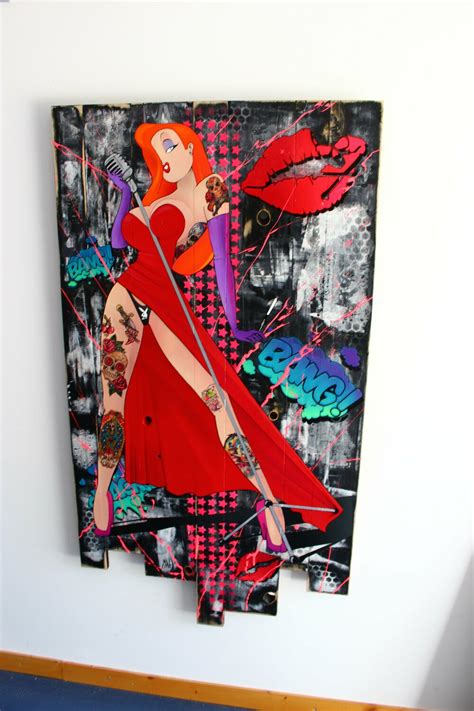 Jessica Rabbit By Maxime Andriot Painting Acrylic