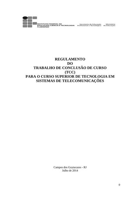 PDF REGULAMENTO Do TCC Portal1 Iff Edu Brportal1 Iff Edu Br Nossos