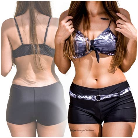 Str J K Pielowy Dwucz Ciowy Damski Bikini Ze Spodenkami Szorty Czarny