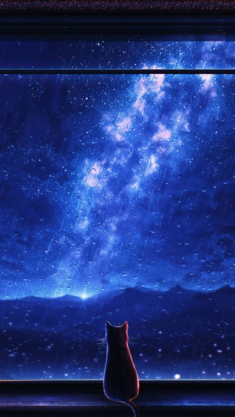 Stargazing Anime Night Stars Sky Scenery 4k Hd Wallpaper Rare Gallery