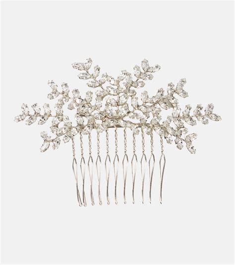 Mignonette Crystal Embellished Comb In White Jennifer Behr Mytheresa