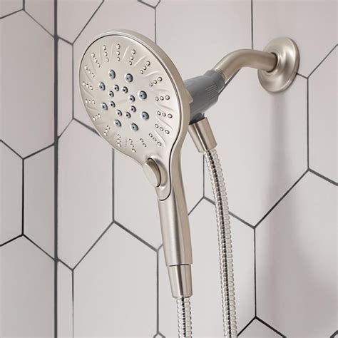 Moen Attract Spot Resist Brushed Nickel 6-Spray Shower Head at Lowes.com