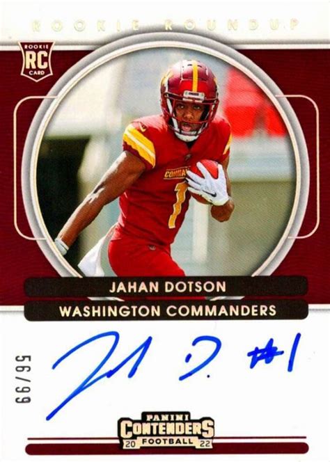 Jahan Dotson Contenders Rookie Roundup Autographs Rra Jdo Price