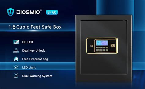 DIOSMIO Fireproof Double Lock Safe Box With HD LCD Screen 1 8Cub