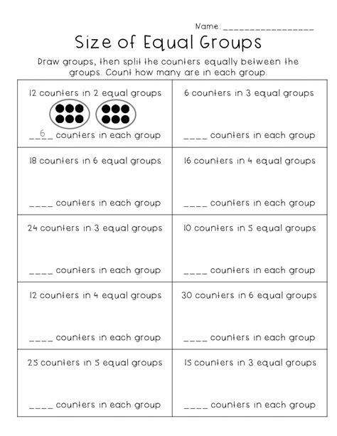 Equal Groups Worksheets 3rd Grade