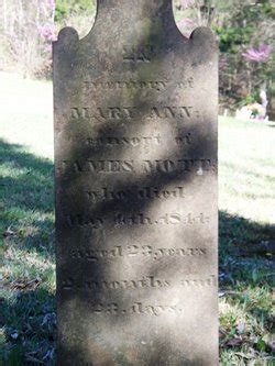 Mary Ann McKee Mott 1819 1841 Find A Grave Memorial