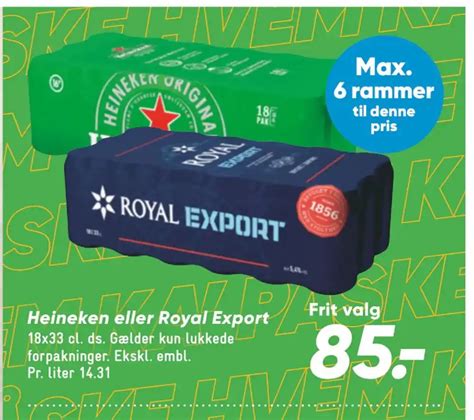 Heineken Eller Royal Export Tilbud Hos Bilka