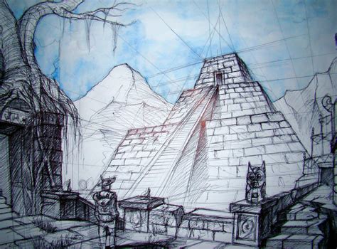 Aztec Temple Drawing at PaintingValley.com | Explore collection of ...