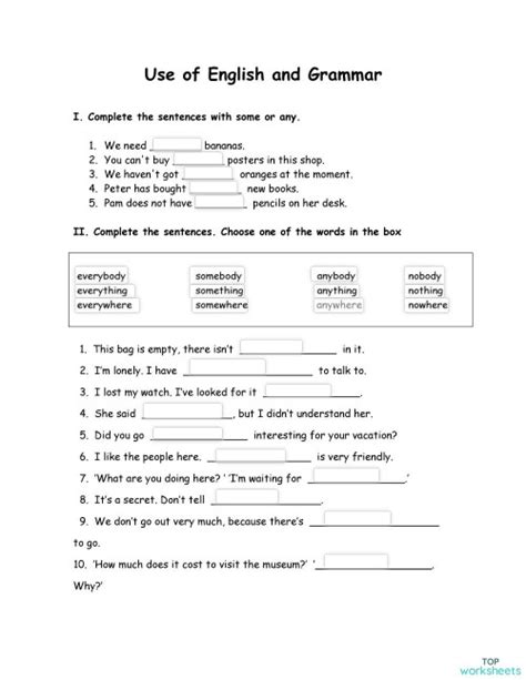 Exam A23 Use Of English Interactive Worksheet Topworksheets