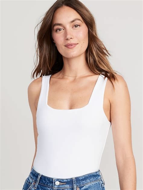 Sleeveless Square Neck Bodysuit For Women Only 1249