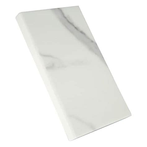 Reviews For Calacatta Nowy White Single Beveled In X In Polished