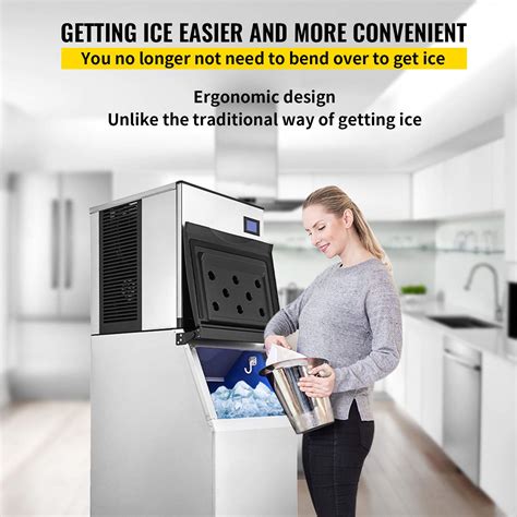 Vevor 110v Commercial Ice Maker 550lbs24h 350lbs Large Storage Bin