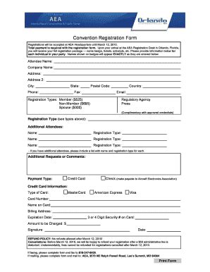 Fillable Online Convention Registration Form Pub Aircraft Electronics