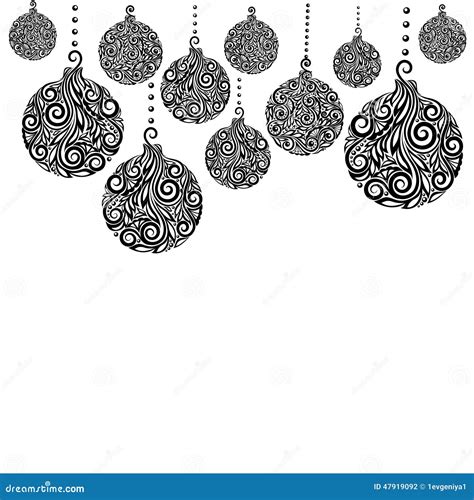 Beautiful Monochrome Black And White Christmas Background With