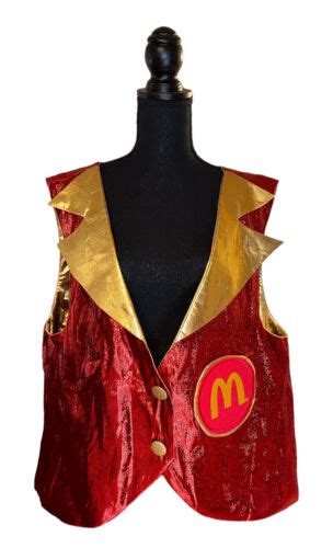 Ronald Mcdonald Performer Authentic Costume Mcdonald’s Clown Tinsel Red Vest Ebay