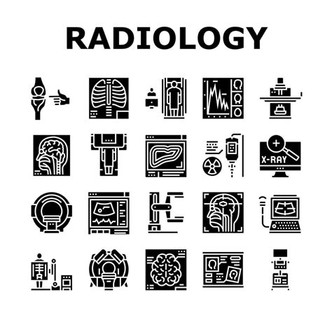 Conjunto De Iconos De Colección De Equipos De Radiología Ilustración