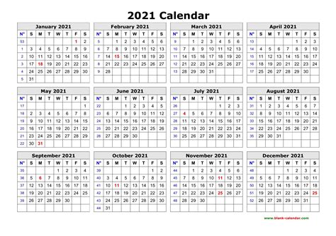 2021 Calendar Printable One Page Best Calendar Example Riset