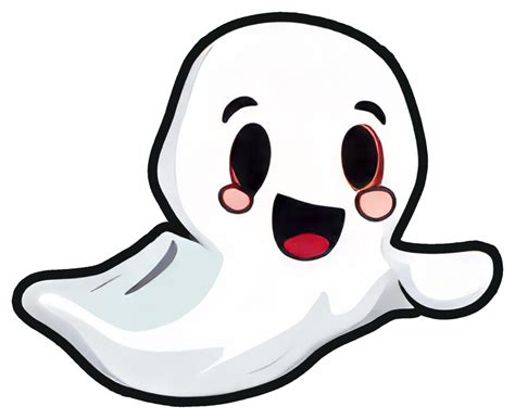 Cute Halloween Ghost Sticker Design 27249943 Png