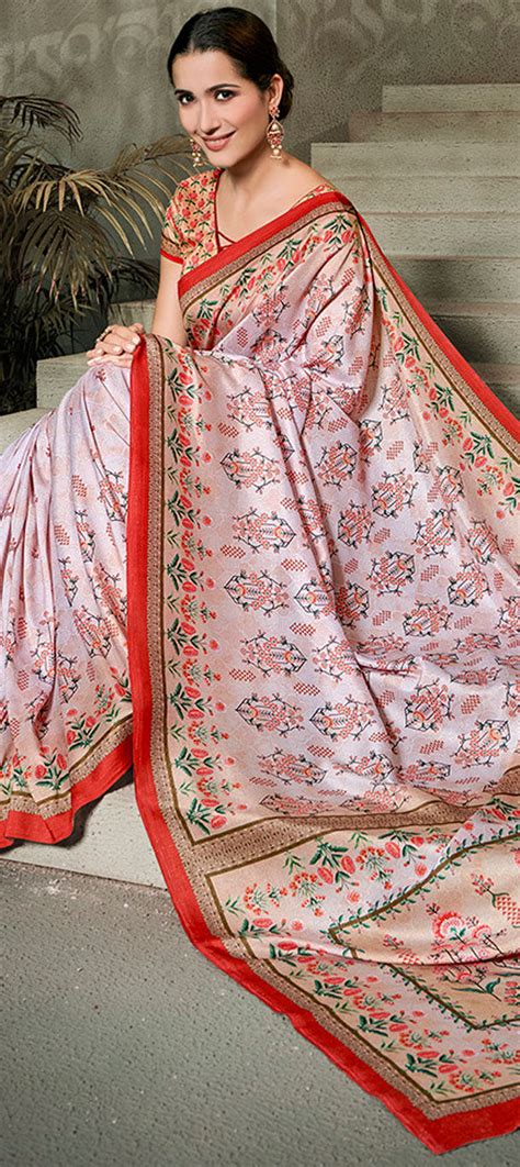 Traditional Pink And Majenta Color Art Silk Silk Fabric Saree