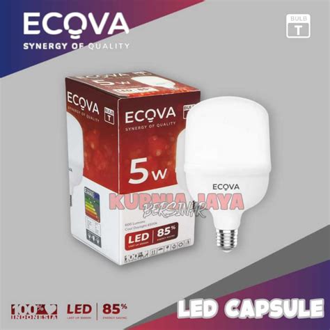 Jual ECOVA Tabung Kapsul Lampu LED 5W E27 Sinar Putih Shopee Indonesia