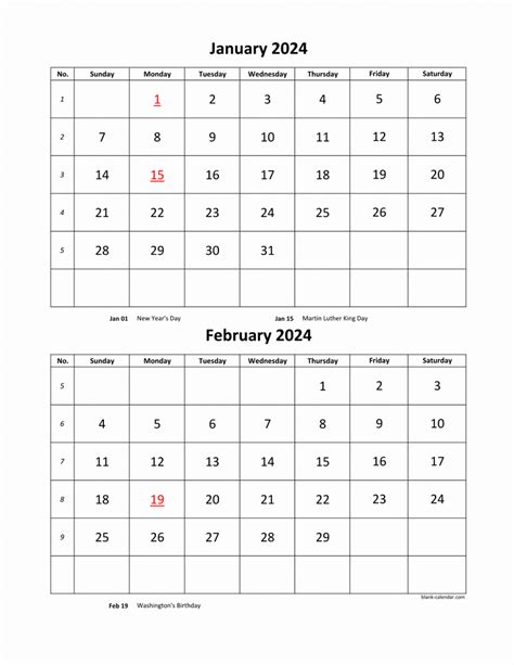 Yearly Calendar 2024 Printable One Page 2 Bill Marjie