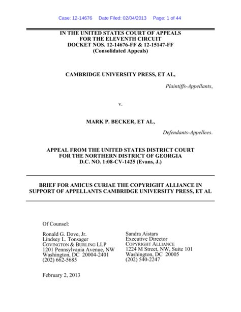 Brief For Amicus Curiae The Copyright Alliance In Support Of