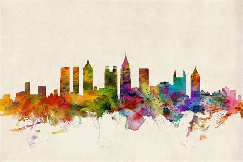 Atlanta Georgia Skyline Digital Art By Michael Tompsett