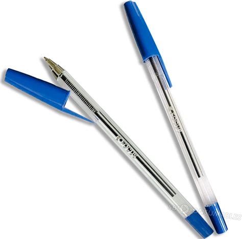 50x Blue Focus Ballpoint Pens Medium Point Blue Biros Smooth Flowing