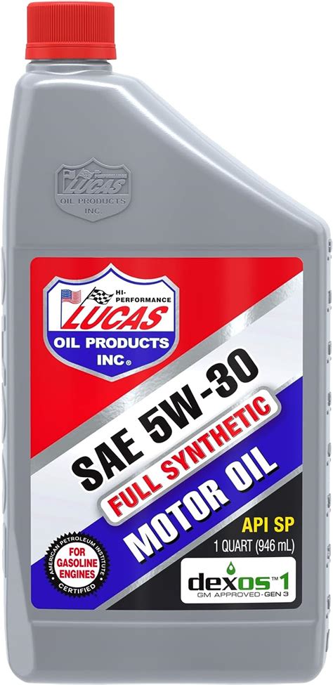 Lucas Oil 10049 SAE 5W 30 Synthetic Motor Oil 1 Quart Bottle Amazon