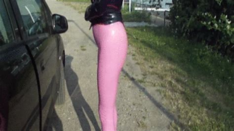 Laxie Dildo Fuck In Public Short Version In HD Laxfanat Latex Pierced