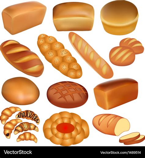 Set Of Loaves Of Bread Royalty Free Vector Image