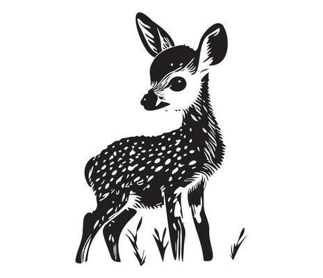 Baby Deer Silhouette Vector Art, Icons, and Graphics for Free Download