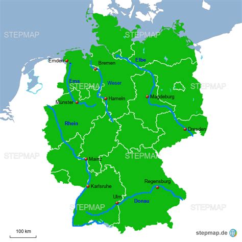 Stepmap Fl Sse Landkarte F R Deutschland