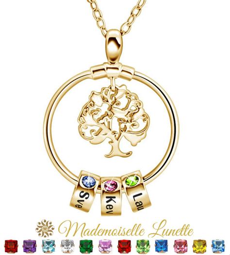 Collier Maman Arbre De Vie Personnalisable Avec Pierres Et Noms