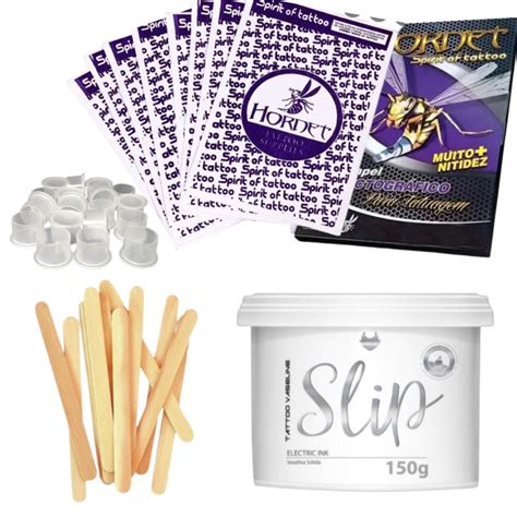 Kit Tatuagem Vaselina Slip G Papel Hectografico Hornet E