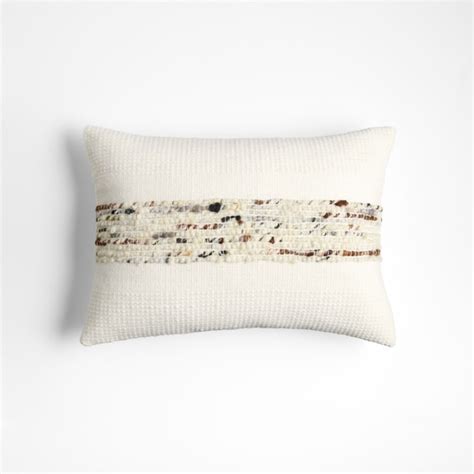 Bozeman Wool Blend 22 X15 Arctic Ivory Throw Pillow With Feather