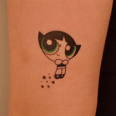 Powerpuff Girl Buttercup Tattooed On The Tricep