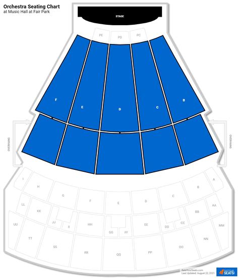 Detailed Seating Map for Music Hall at Fair Park 8
