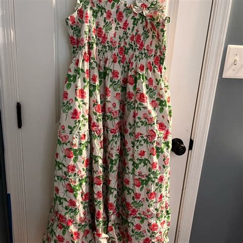 Hill House Dresses Hill House Ellie Nap Dress Xxl Pink Roses Poplin