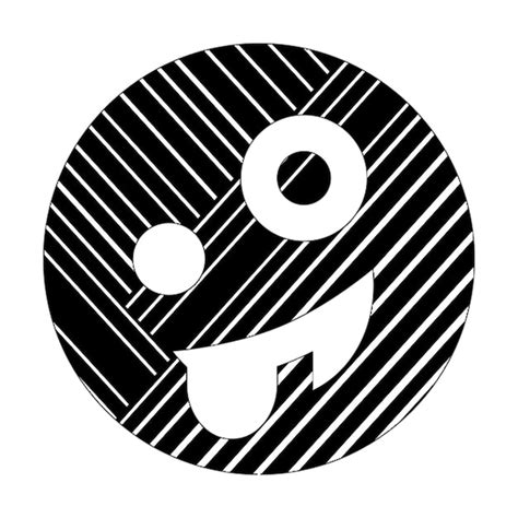 Premium Photo Photo Icons Face Zany Icon Black White Diagonal Lines